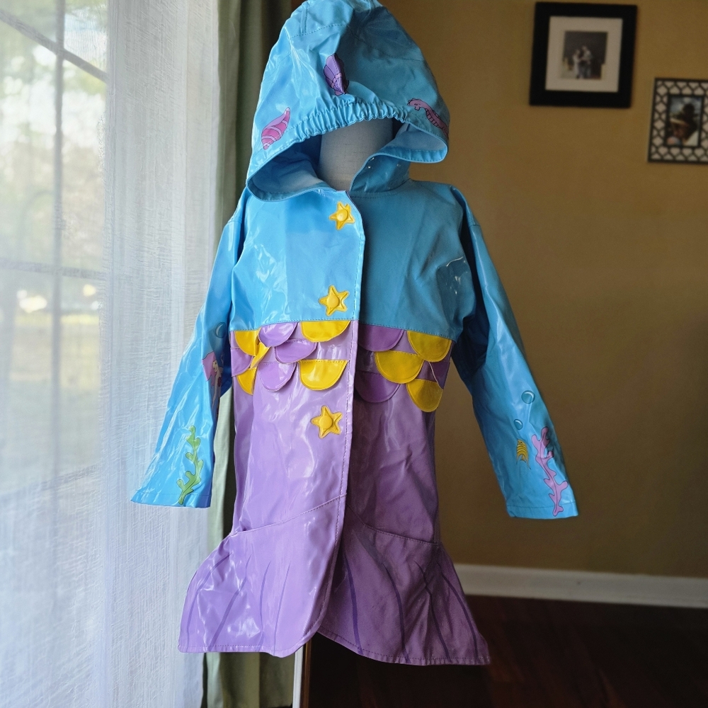 Kidorable Girls Mermaid Raincoat Size 4/5